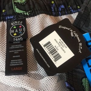 Men’s NEW NWT MAUI AND SONS neon abstract swim trunks shorts Island Slice Large